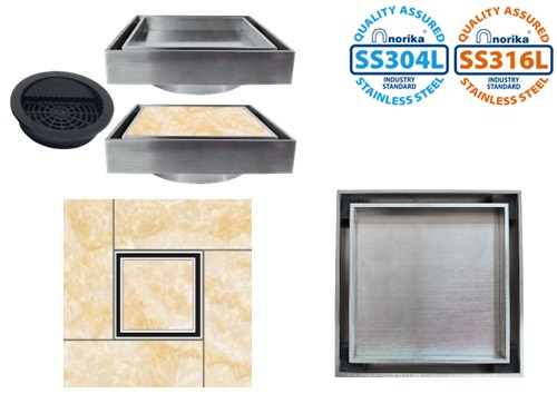 STAINLESS STEEL LUXURY SMARTDRAIN125 TILE & MARBLE (FOR GCB PROJECTS)